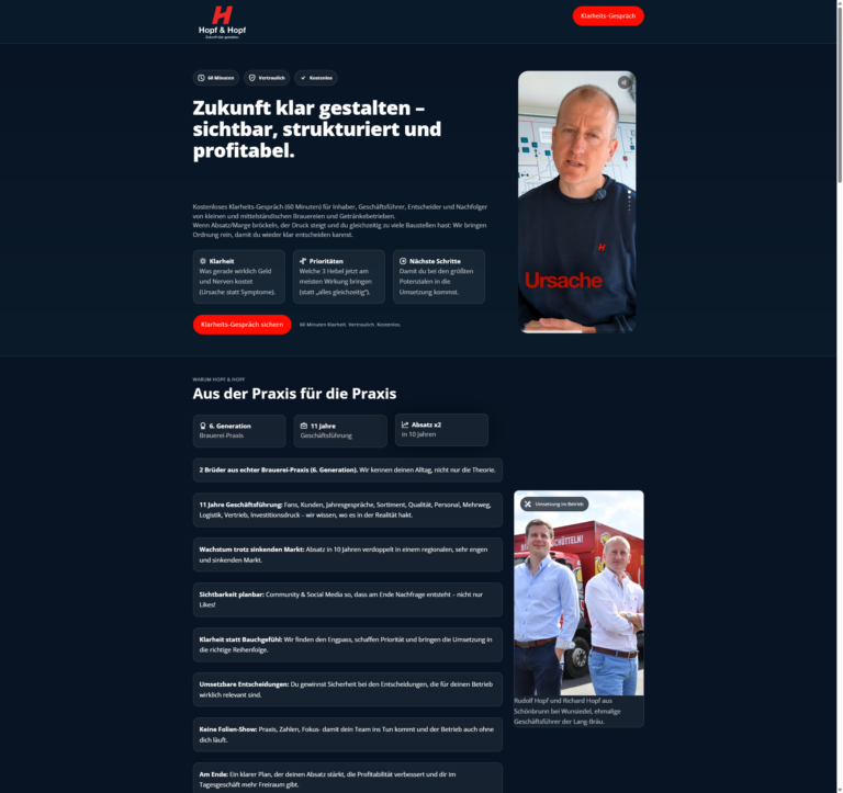 Website einer Unternehmensberatung